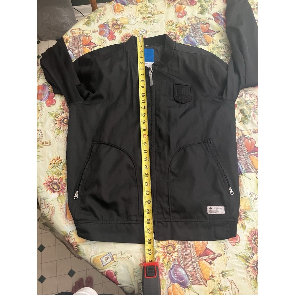 Adidas Originals Adicolor Trefoil Satin Bomber Jacket Mens M Black X41747 - Picture 15 of 15